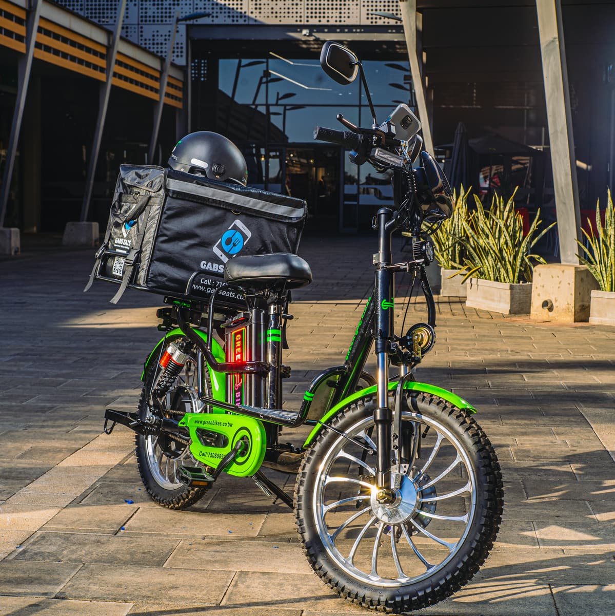 A Gabs Eats electric bike with delivery box